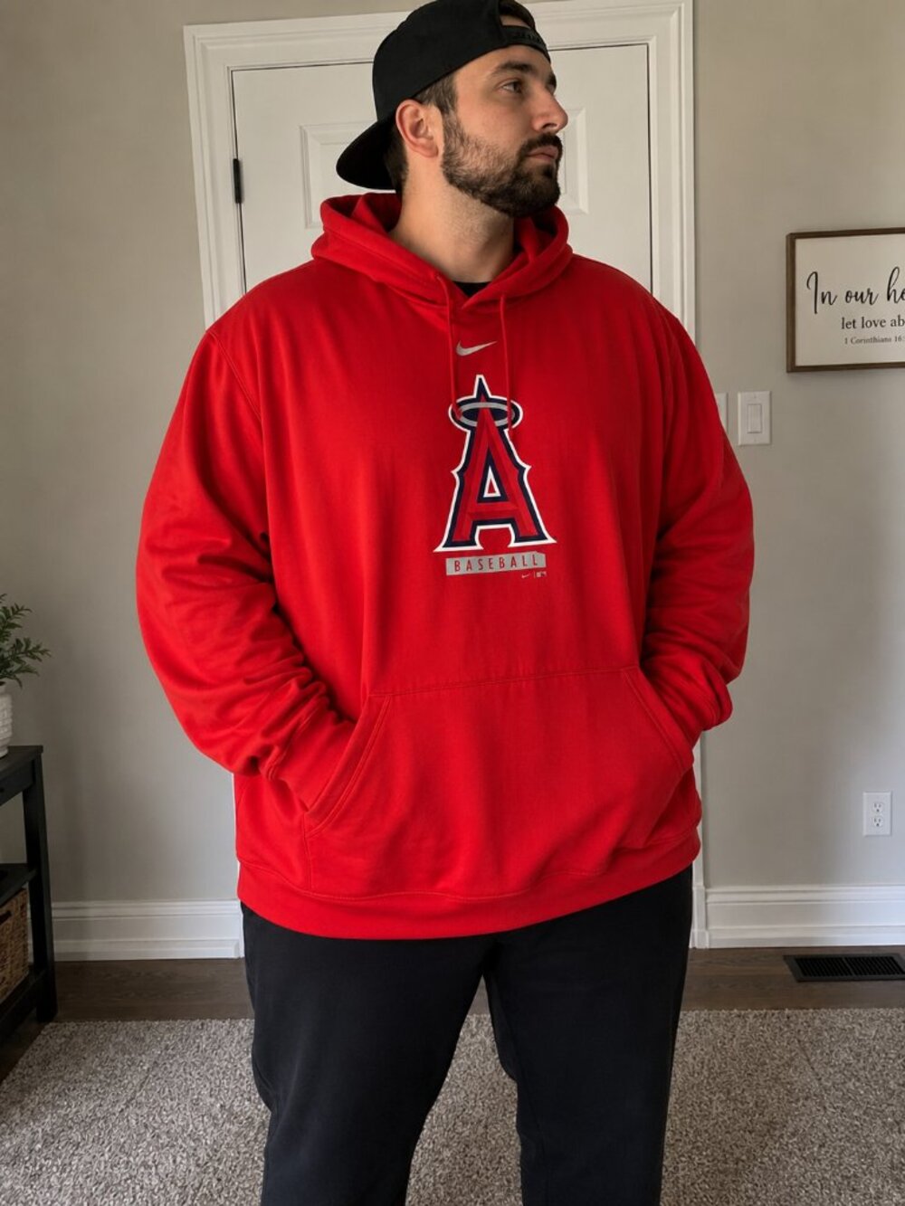 Nike Dri-FIT Los Angeles Angels MLB Baseball Hoodie Red Men's 3XL
